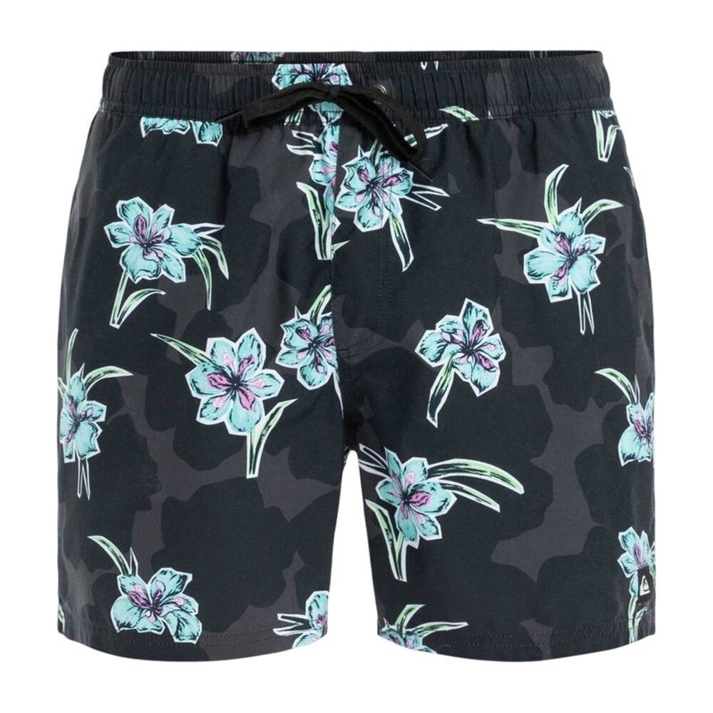 Quiksilver Mens Floral Pattern Swim Shorts / Black
